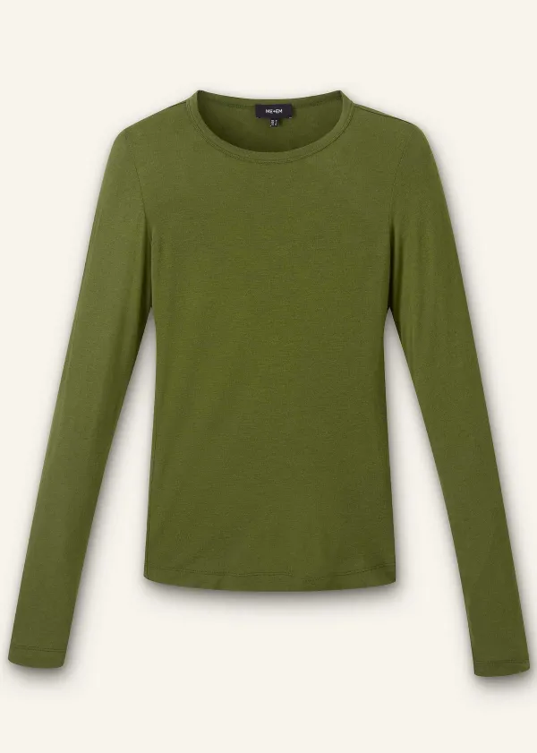Clearance ME+EM Supersoft Jersey Long Sleeve Top Bright Olive Moulin