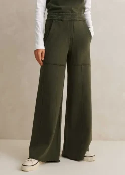 New ME+EM Sweatshirting Wide-Leg Trouser Olive