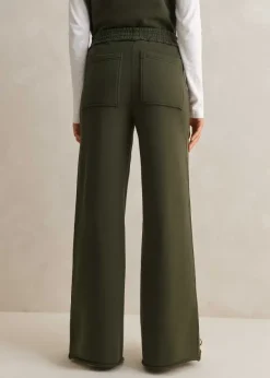 New ME+EM Sweatshirting Wide-Leg Trouser Olive