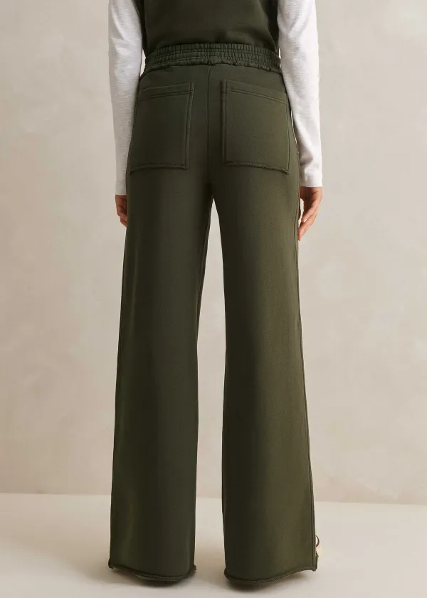 New ME+EM Sweatshirting Wide-Leg Trouser Olive