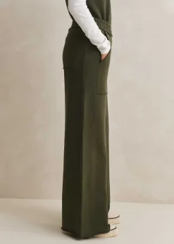 New ME+EM Sweatshirting Wide-Leg Trouser Olive
