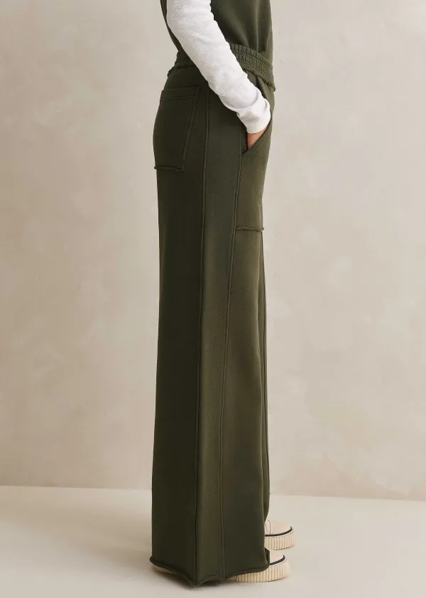New ME+EM Sweatshirting Wide-Leg Trouser Olive