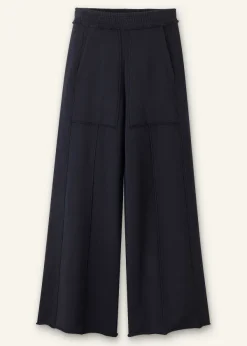 Hot ME+EM Sweatshirting Wide-Leg Trouser Navy