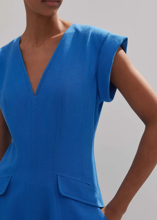 Sale ME+EM Tailored Flare Midi Dress Super Blue
