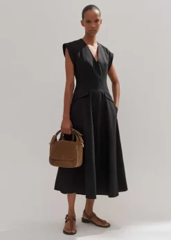 Sale ME+EM Tailored Flare Midi Dress Black