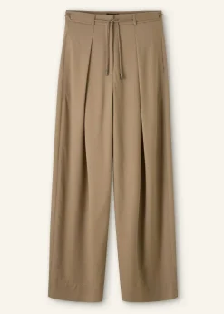 Online ME+EM Tailored Wide Tapered Trouser + Belt Taupe