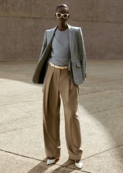 Online ME+EM Tailored Wide Tapered Trouser + Belt Taupe