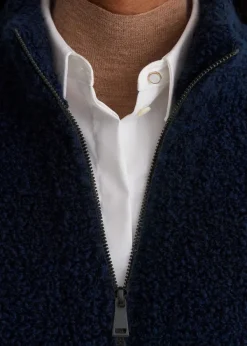 Discount ME+EM Teddy Merino Boucl Zip Vest French Navy