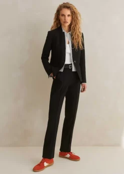 Best ME+EM Textured Boyish Cigarette Pant Suit Black