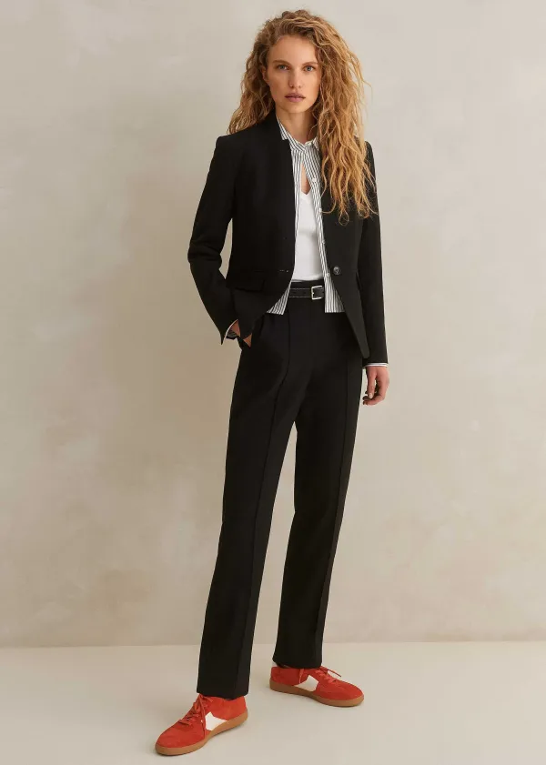 Clearance ME+EM Textured Boyish Cigarette Pant Black