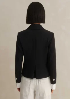 Clearance ME+EM Textured Bracelet Sleeve Contour Jacket Black