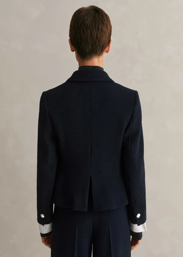 Sale ME+EM Textured Bracelet Sleeve Contour Jacket Navy