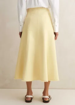 Discount ME+EM Textured Cotton-Blend Skirt Custard