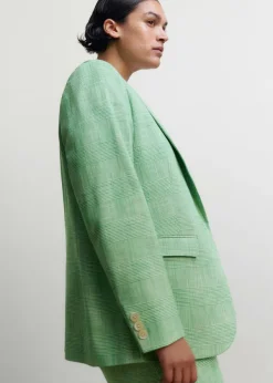 Sale ME+EM Textured Prince Of Wales Check Blazer Green/White