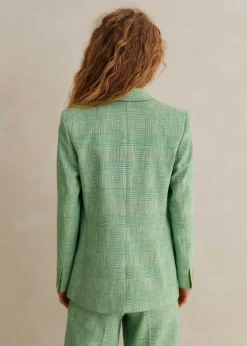 Sale ME+EM Textured Prince Of Wales Check Blazer Green/White