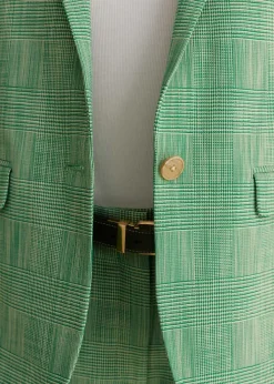 Sale ME+EM Textured Prince Of Wales Check Blazer Green/White