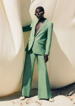 Clearance ME+EM Textured Prince Of Wales Check Suit Green