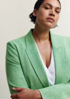 Clearance ME+EM Textured Prince Of Wales Check Suit Green