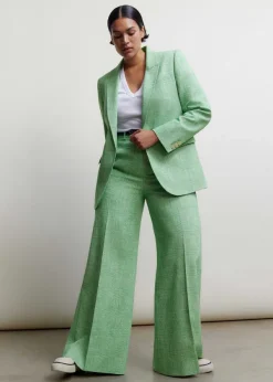 Hot ME+EM Textured Prince Of Wales Check Man Pant Green/White