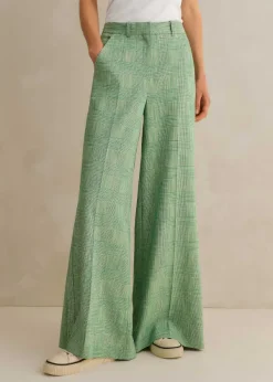 Hot ME+EM Textured Prince Of Wales Check Man Pant Green/White