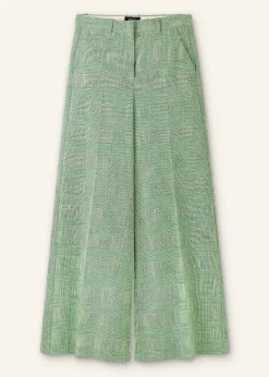 Hot ME+EM Textured Prince Of Wales Check Man Pant Green/White