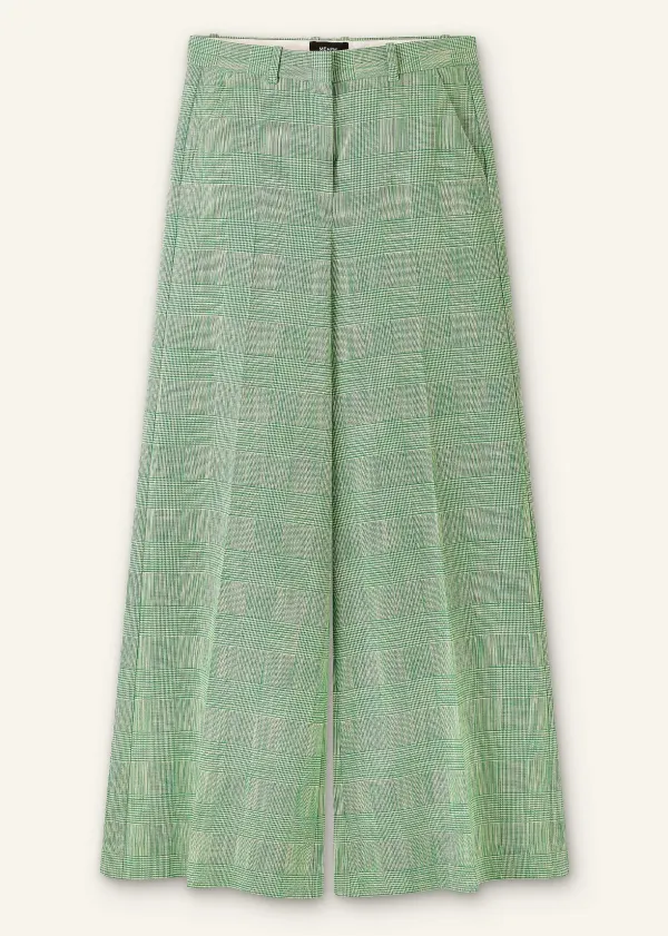 Hot ME+EM Textured Prince Of Wales Check Man Pant Green/White
