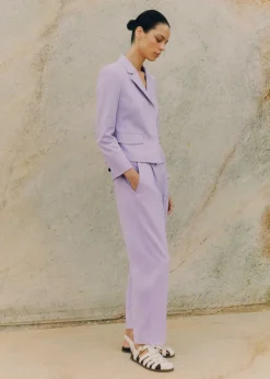 Online ME+EM Textured Short Fitted Contour Jacket Dusted Lilac