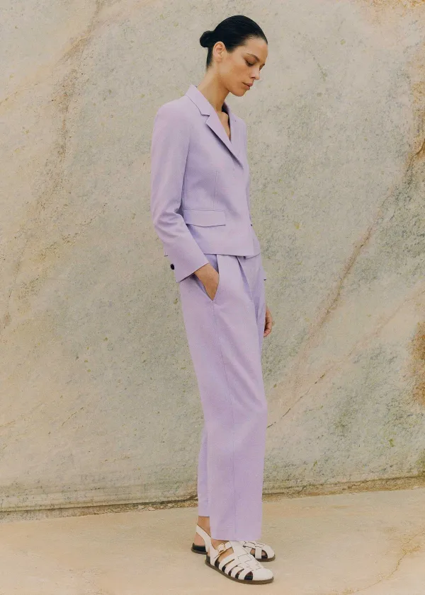 Online ME+EM Textured Short Fitted Contour Jacket Dusted Lilac