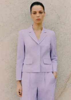 Online ME+EM Textured Short Fitted Contour Jacket Dusted Lilac
