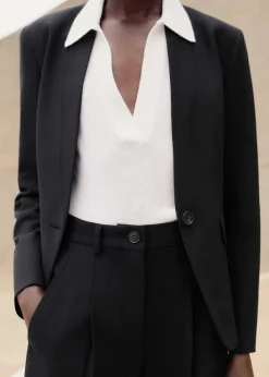 ME+EM Textured Tailored Short Suit Black