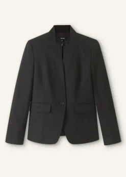 Outlet ME+EM Textured Tailoring Collarless Blazer Black