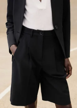New ME+EM Textured Tailoring Longline Short Black
