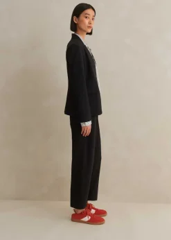 Best ME+EM Textured Tailoring Tapered Trouser Suit Black