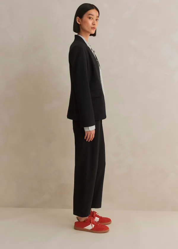Best ME+EM Textured Tailoring Tapered Trouser Suit Black