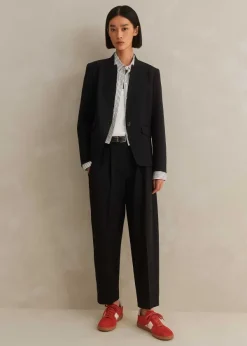 Best ME+EM Textured Tailoring Tapered Trouser Suit Black