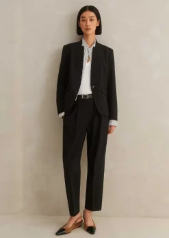 Clearance ME+EM Textured Tailoring Tapered Trouser Black