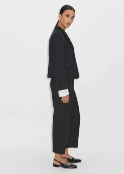 Sale ME+EM Textured Weave Boucl Trouser Co-Ord Black