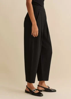 Discount ME+EM Textured Weave Crop Tapered Trouser Black