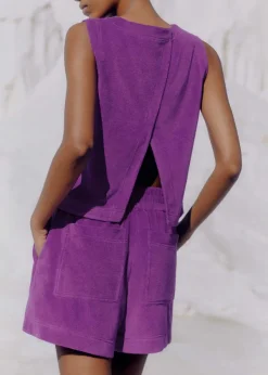 Online ME+EM Towelling Crop Top Summer Purple