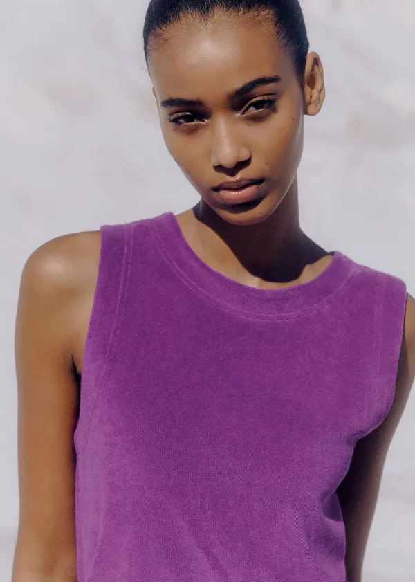 Online ME+EM Towelling Crop Top Summer Purple