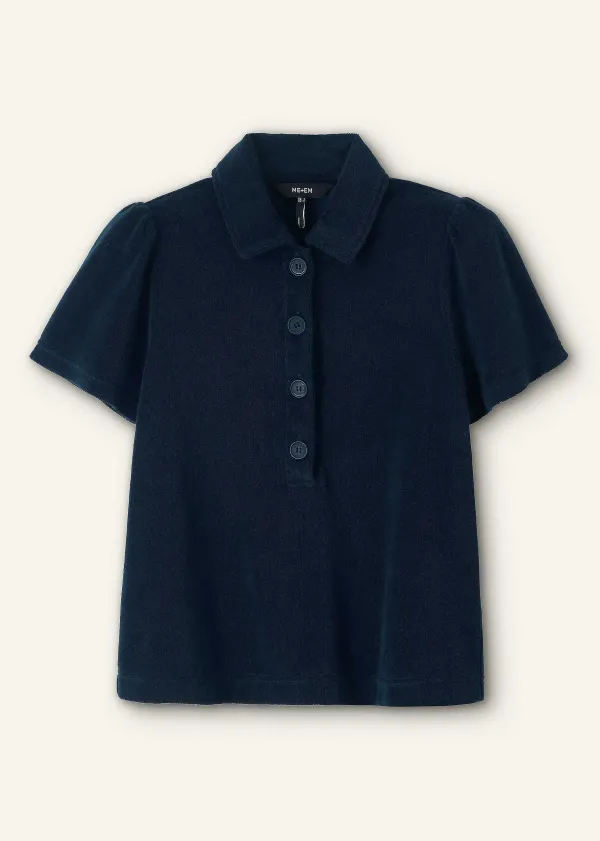 Clearance ME+EM Towelling Polo Top Navy