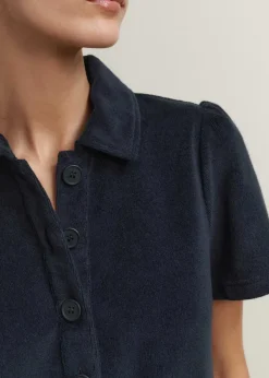 Clearance ME+EM Towelling Polo Top Navy