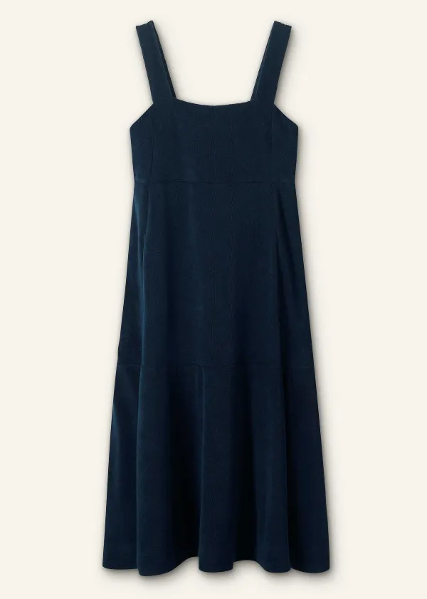 Discount ME+EM Towelling Sleeveless Midi Dress Navy