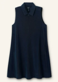 Clearance ME+EM Towelling Sleeveless Swing Dress Navy