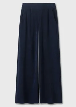 Clearance ME+EM Towelling Wide-Leg Trouser Navy