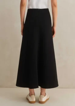Online ME+EM Travel Tailoring A-Line Midi Skirt Black