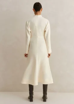 Best ME+EM Travel Tailoring Batwing Sleeve Midi Dress Cream
