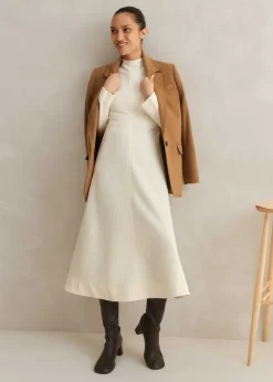 Best ME+EM Travel Tailoring Batwing Sleeve Midi Dress Cream