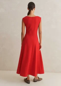 Outlet ME+EM Travel Tailoring Boat Neck Midi Dress