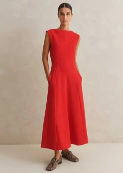 Outlet ME+EM Travel Tailoring Boat Neck Midi Dress
